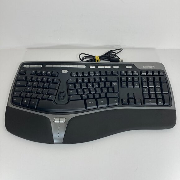 Microsoft Natural Ergonomic USB Wired Keyboard 4000 V1.0 Black KU-0462 TESTED - Picture 1 of 10
